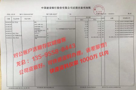 5000万对公账户活期存款明细账